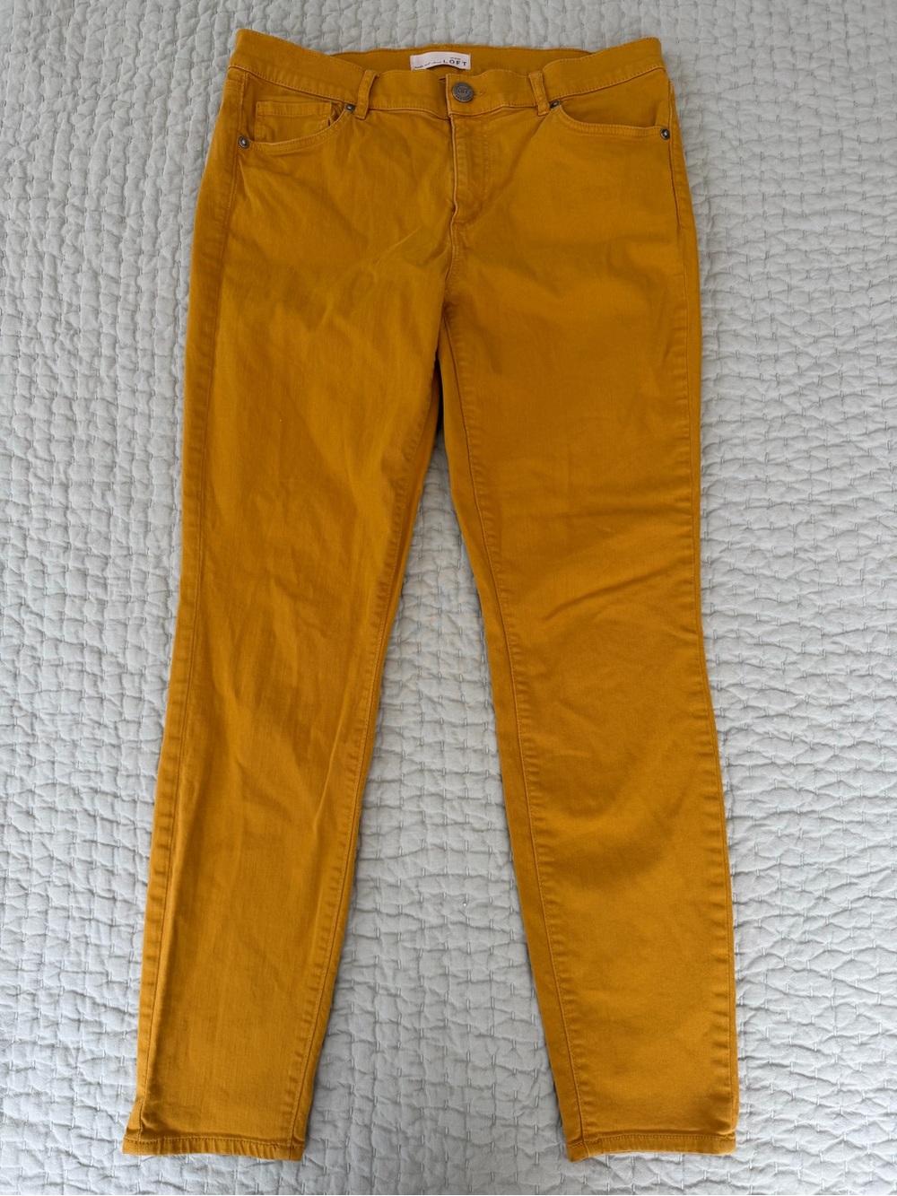 Ann Taylor LOFT Modern Skinny Jeans Mustard Golden Yellow Colored Denim Size 6/2